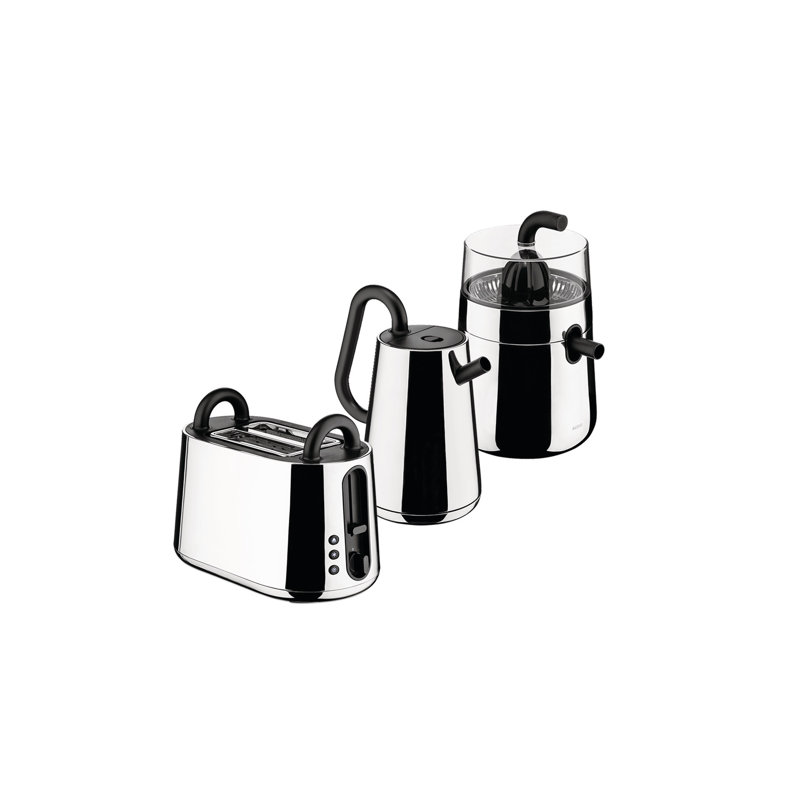 Toru Stainless Steel 2-Slice Retro Toaster with Crumb Tray