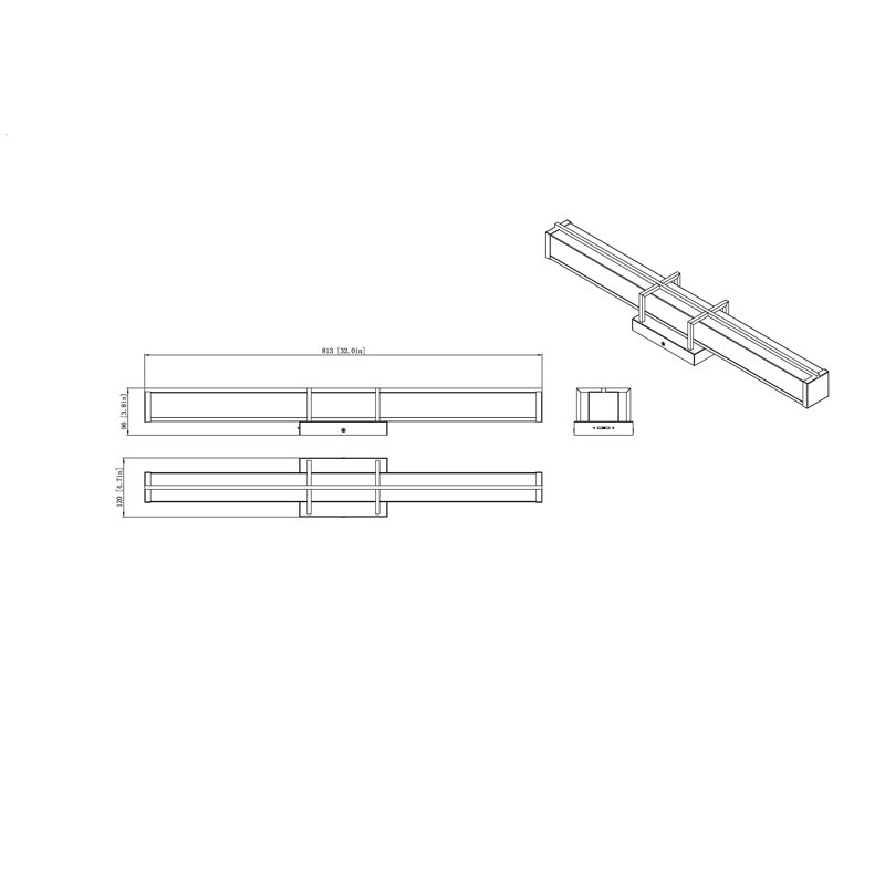 Klowie Dimmable LED Bath Bar, Modern Gold