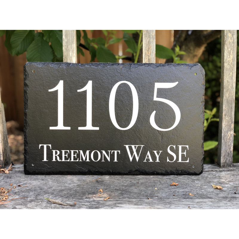 Plaque d'adresse murale pour maison sur 2 lignes, Sans trou, H 10 po x l 16 po