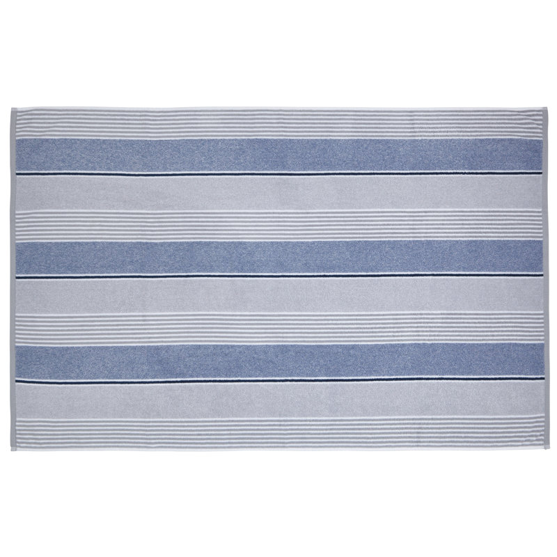 Textured Stripe Bath Sheet, Blue