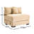 28 Armless Sofa W/Pillows Corduroy-Camel