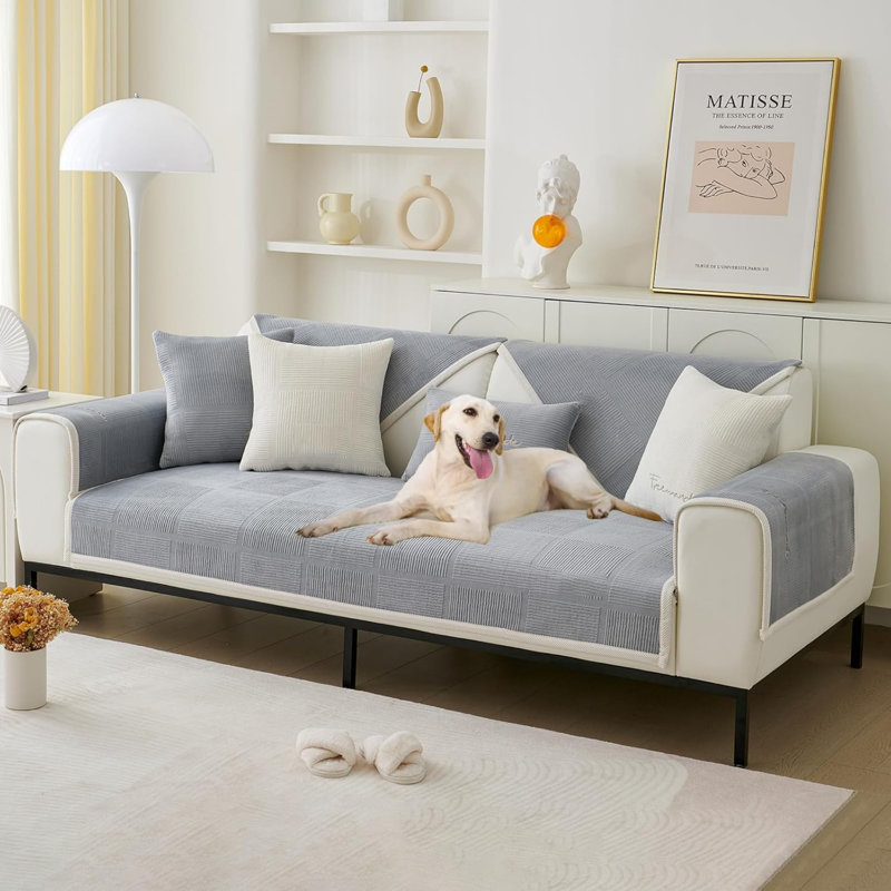 Fabric Box Cushion Sofa Slipcover