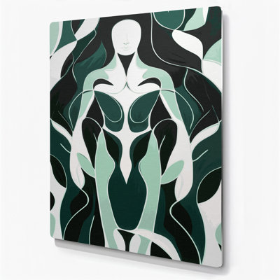 Art mural abstrait en métal vert