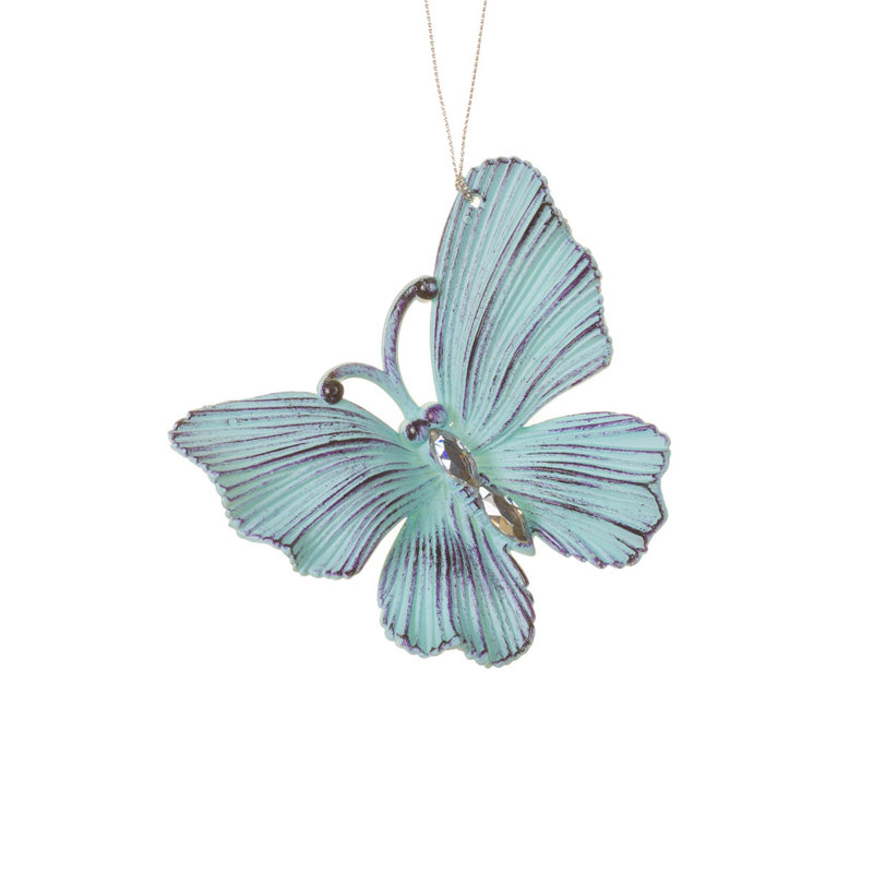 Ensemble de 4 ornements suspendus en acrylique bleu papillon et libellule
