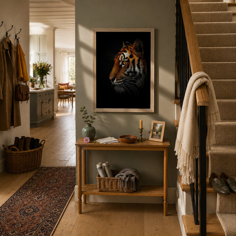 Tiger's Gaze Modern - Framed Print, Oak, A4 - 29.7 x 21.0 cm