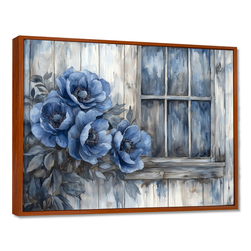 Alger - Floral Oversized Canvas Prints, Brun, H 12 po x l 20 po, Impression encadrée flottante sans passe-partout