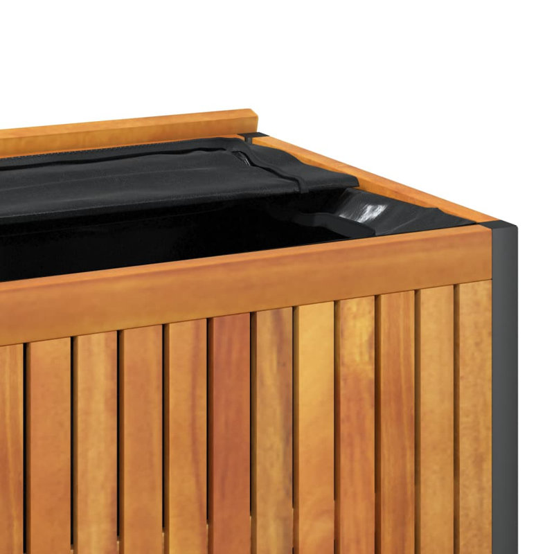 Acacia Solid Wood/Metal Cabinet Deck Box, 20.9" H x 33.5" W x 17.7" D