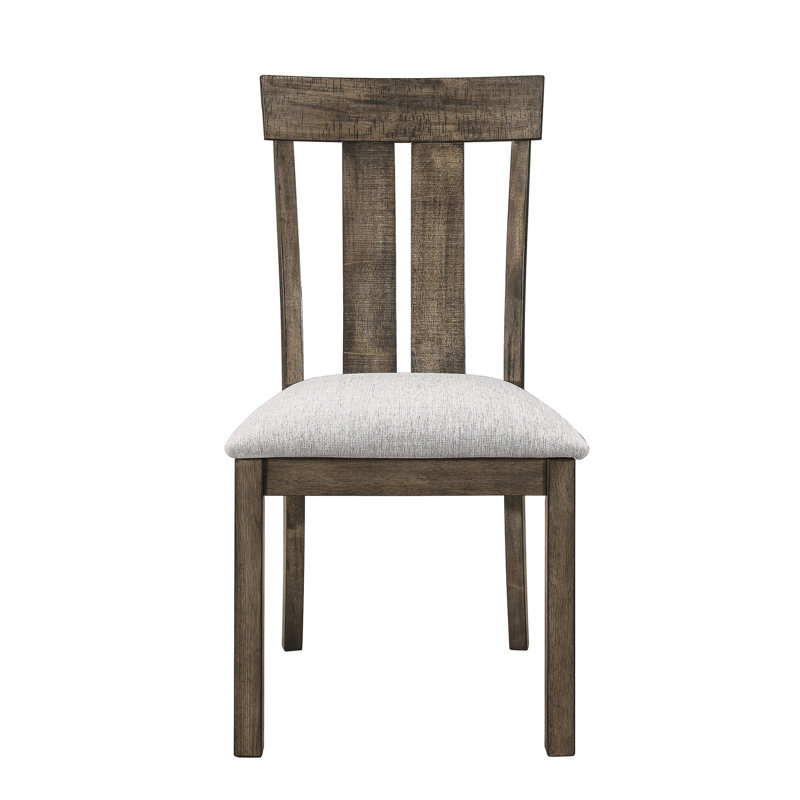 Chaises de salle à manger rustiques (2 pièces) - Siège à coussin en bois et bois de style chêne brun et dossier
