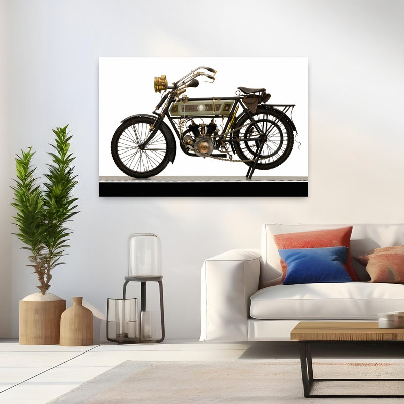 «Alcyon V-Twin Moto», paysage abstrait, nature, H 32 po x l 48 po