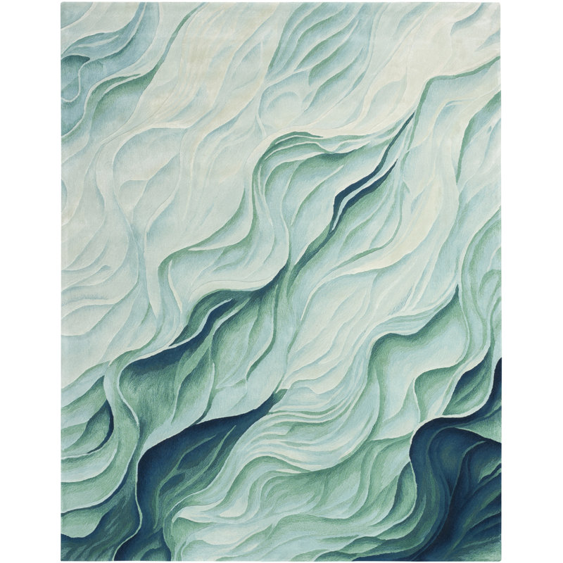  Prismatic 8'6" x 11'6" Silver Green Modern Indoor Rug, Rectangle 8'6' x 11'6"