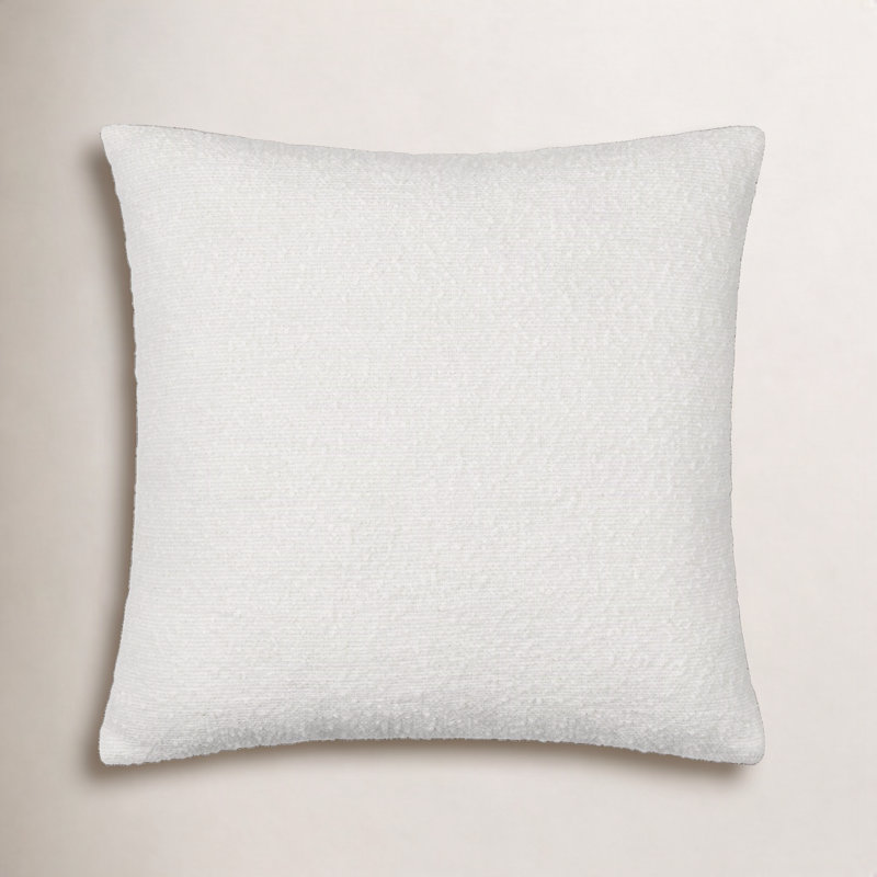 Coussin décoratif Amalfi Boucle, 22 po x 22 po, Blanc, Housse de coussin seulement - sans coussin
