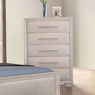 Commode à tiroirs en queue d'aronde anglaise, 1 pièce, finition chêne blanc