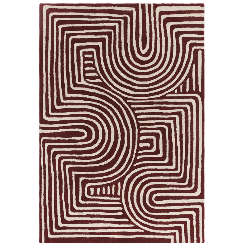 Gina Geometric Wool Hand Tufted Area Rug, Rectangle  200 x 290 cm