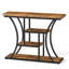 Console, table d'entrée étroite pour le couloir, table de vestibule mince brune et noire avec tablette de rangement, table d'entrée compacte pour petits espaces