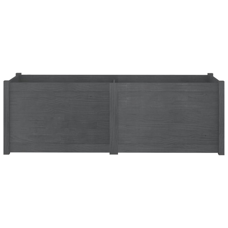 Olyve Wood Planter, Gray, 19.7" H x 59.1" W x 19.7" D