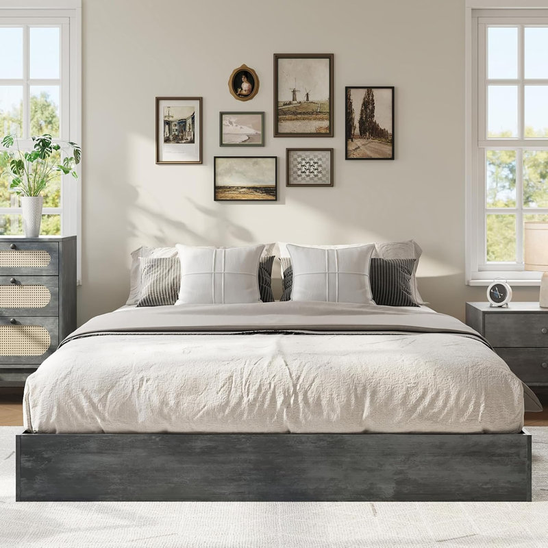 Platform Bed Frame Twin Size,Wooden Slat Support,No Box Spring Needed, Easy Assembly, Twin XL