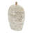 16" Cream Geometric Ceramic Bud Table Vase