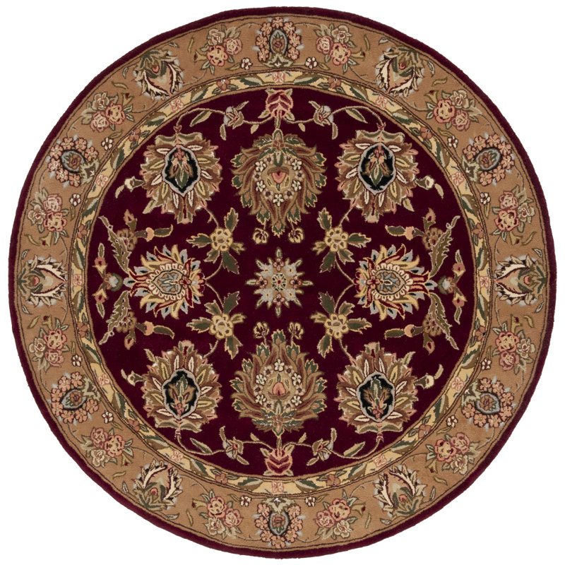 Handmade Red and Gold Wool Tufted Runner Rug