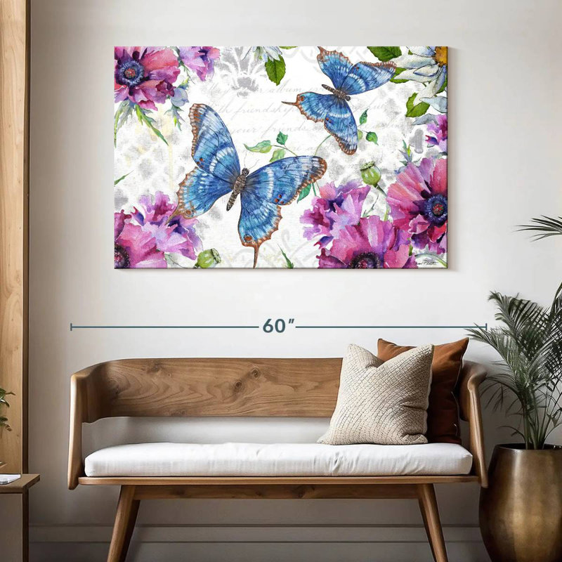 Floral Butterfly Garden II, 32" H x 48" W