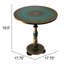 Table d'appoint ronde en bois de rose Donaciano 18 po - Turquoise-644243418