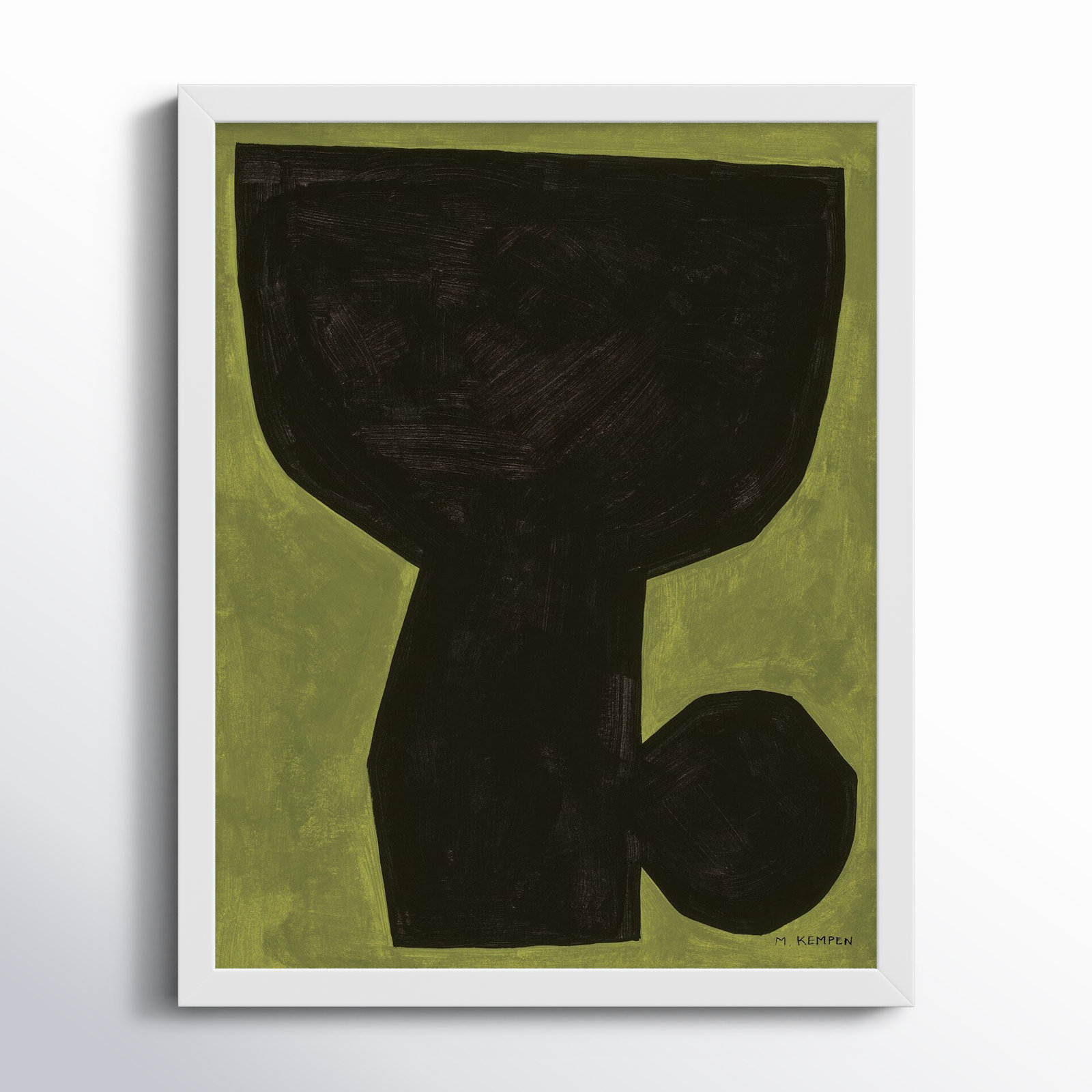 Module On Green 1 by Michael Kempen, 30" H x 24" W x 1.25" D, White