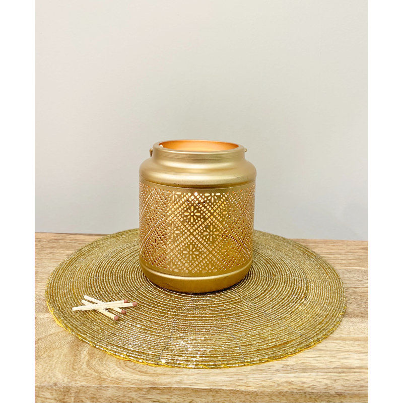 Metal Tabletop / Centrepiece Lantern, 27cm H x 12cm W x 12cm D