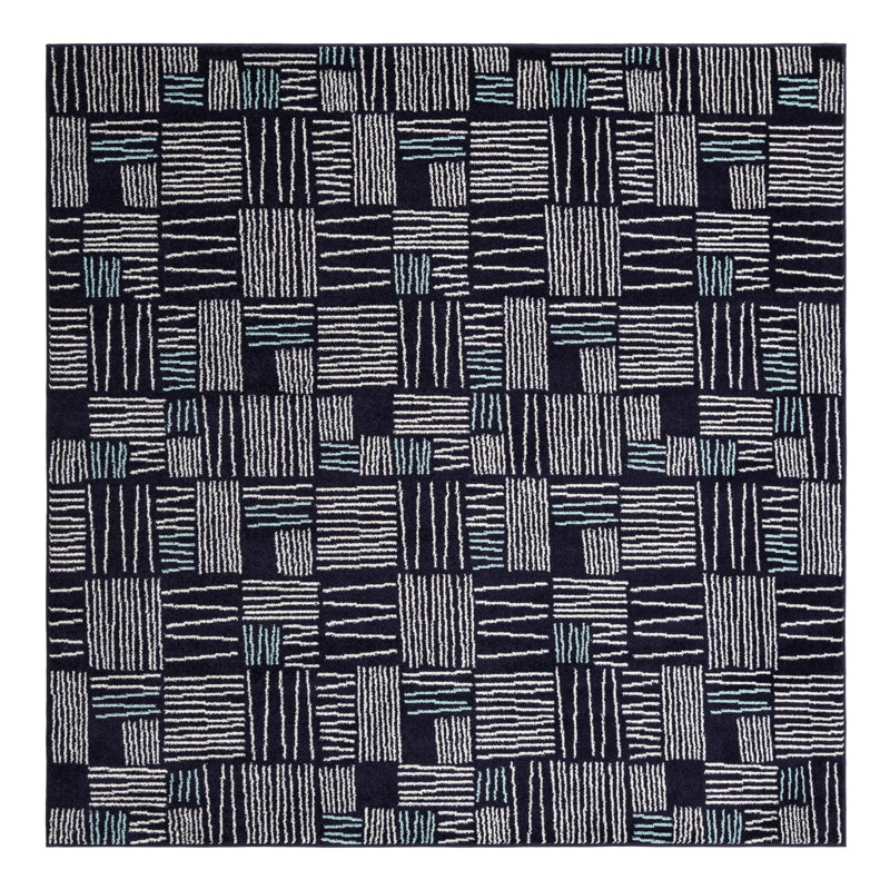 Anaka Synthetic Geometric Indoor Rug, Square 7'10"