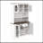 Rustic Kitchen Pantry Storage Cabinet with LED, Outlets, Wine Rack, and Adjustable Shelves for Dining Room-128975366
