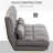 Convertible Floor Sofa Chair, Folding Couch Bed, Guest Chaise Lounge With 2 Pillows, Adjustable Backrest And Headrest, Dark Gray-412798386-412798385