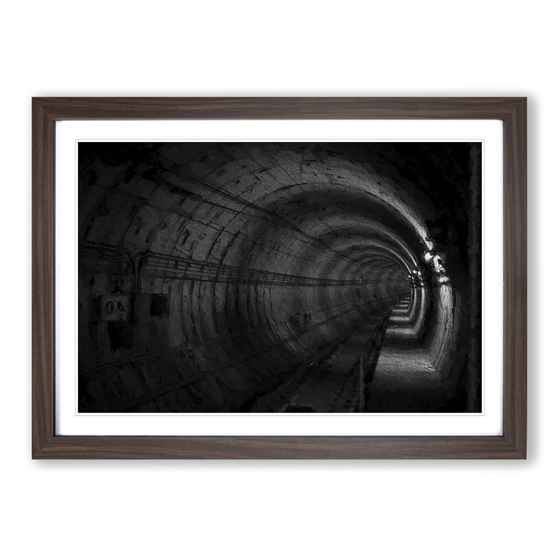 Subway Tunnel - Picture Frame Painting Print, Walnut Framed, 27cm H x 36cm W x 2cm D