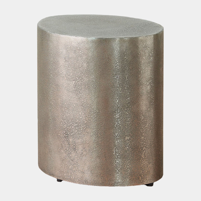 Texture End Table, Antique Nickel, 19" H x 16" W x 13" D