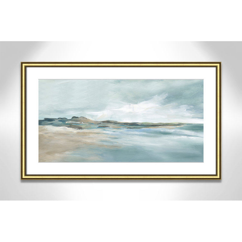 Imprimé Sandpoint par Carol Robinson, H 18,25 po x l 30,25 po x P 0,875 po, Reproduction encadrée avec passe-partout, Doré