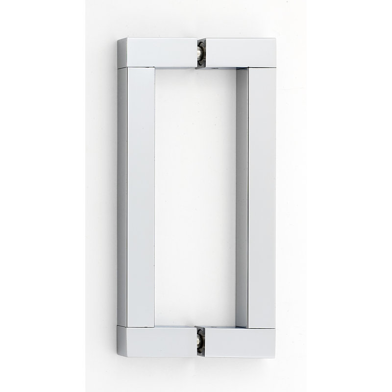 Block 8" Center to Center Bar Pull, Polished Chrome, 8"