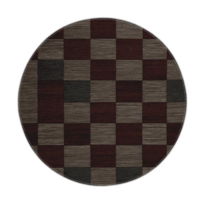 Tapis d'intérieur et d'extérieur à carreaux brun