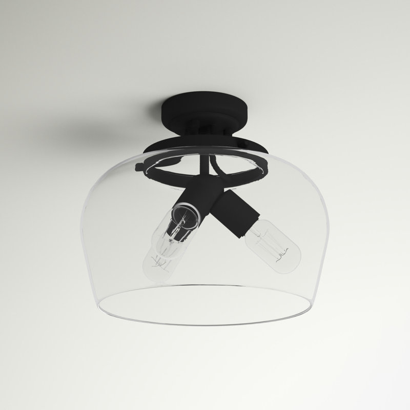 Jagger 3 -Light 13.8'' Semi Flush Mount, Black