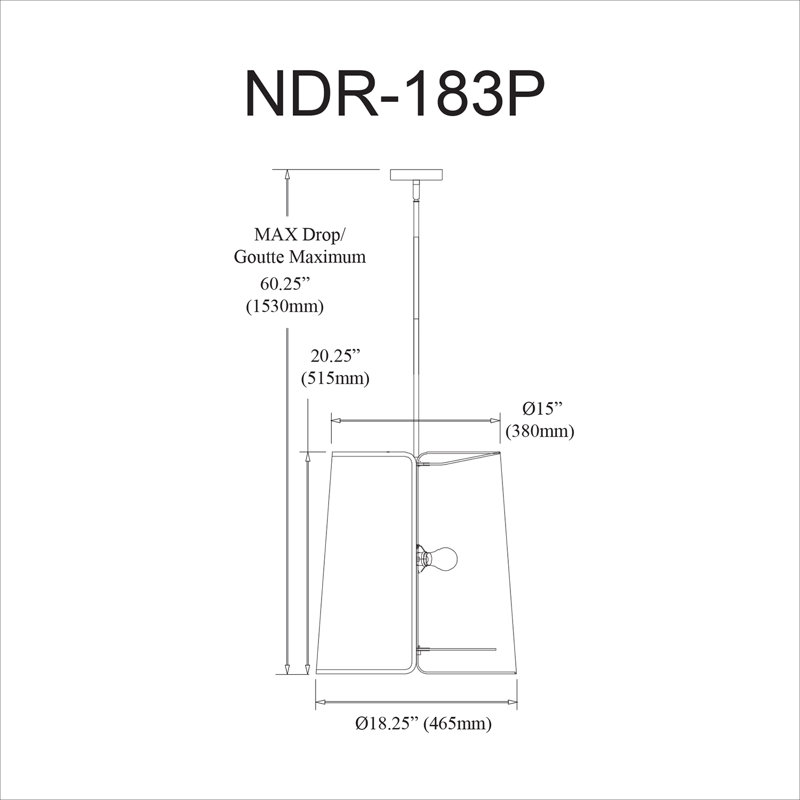 Luminaire suspendu 3 lumières Notched Drum, Or