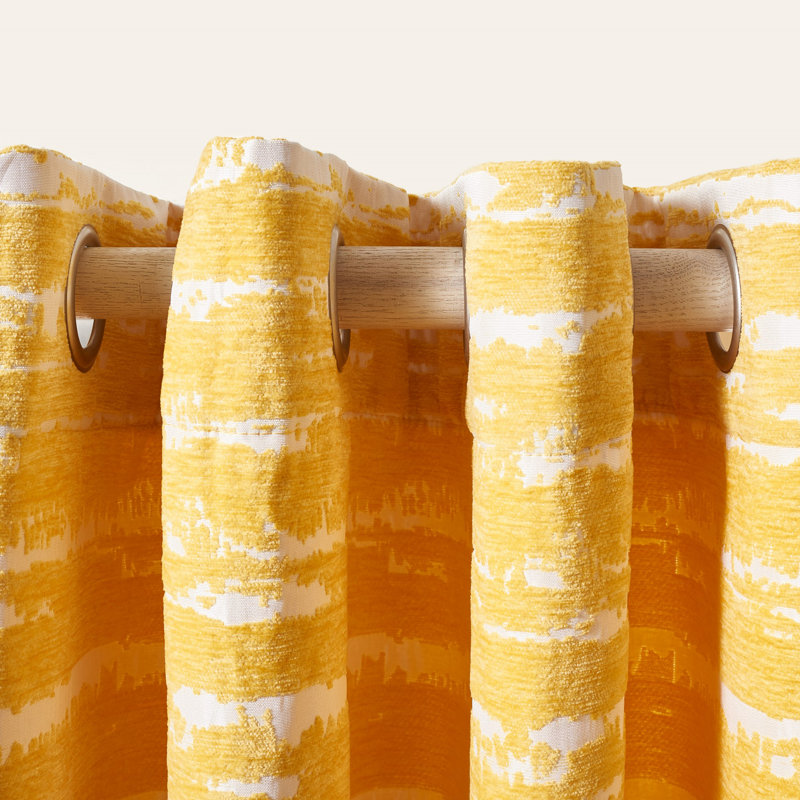 Antoni Room Darkening Curtain Single Panel, Yellow, 52" W x 84" L