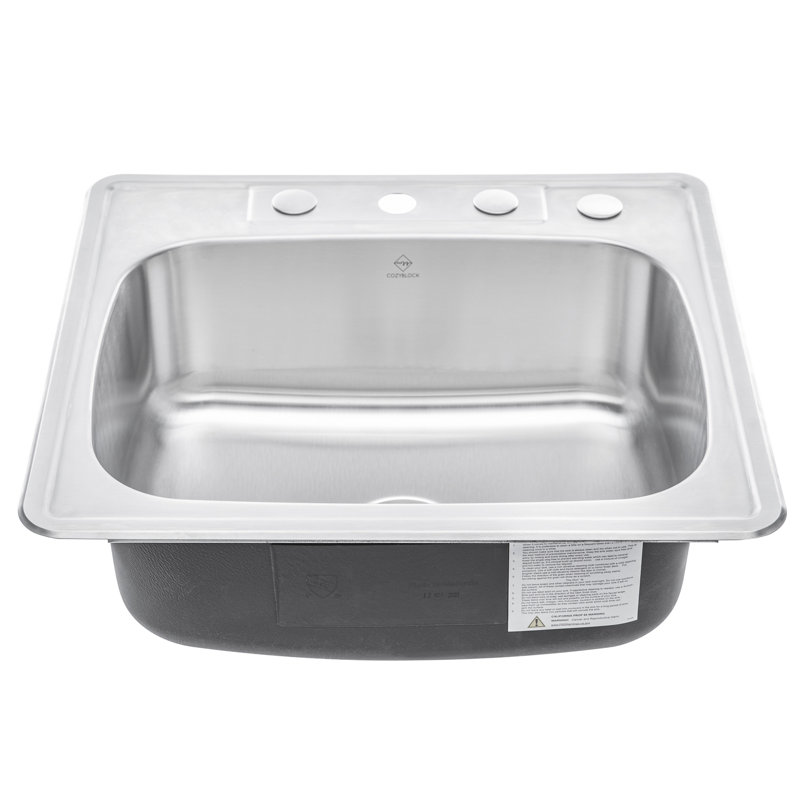 25'' L Single Bowl Stainless Steel Kitchen Sink