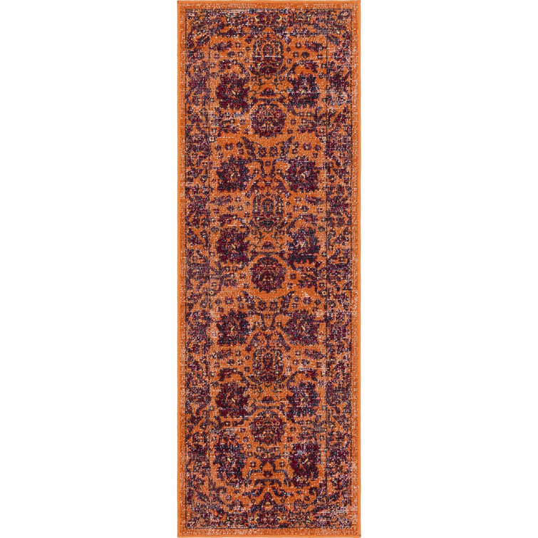  Tapis floral terre cuite