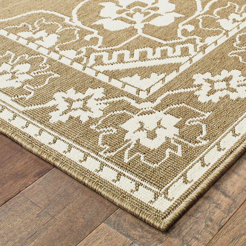 Tapis oriental tissé à la machine Junor , Rectangle 6 pi 7 po x 9 pi 6 po