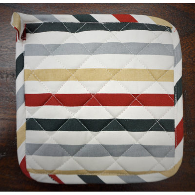 Home & Manor Striped Cotton Potholder