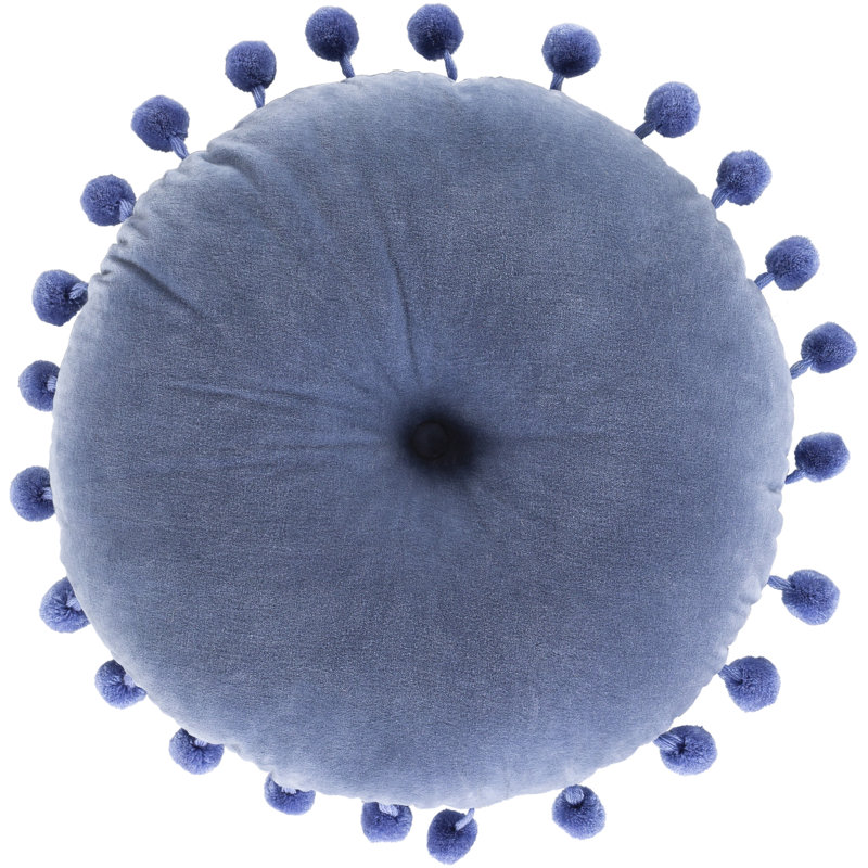  Round Pillow Cover, Denim
