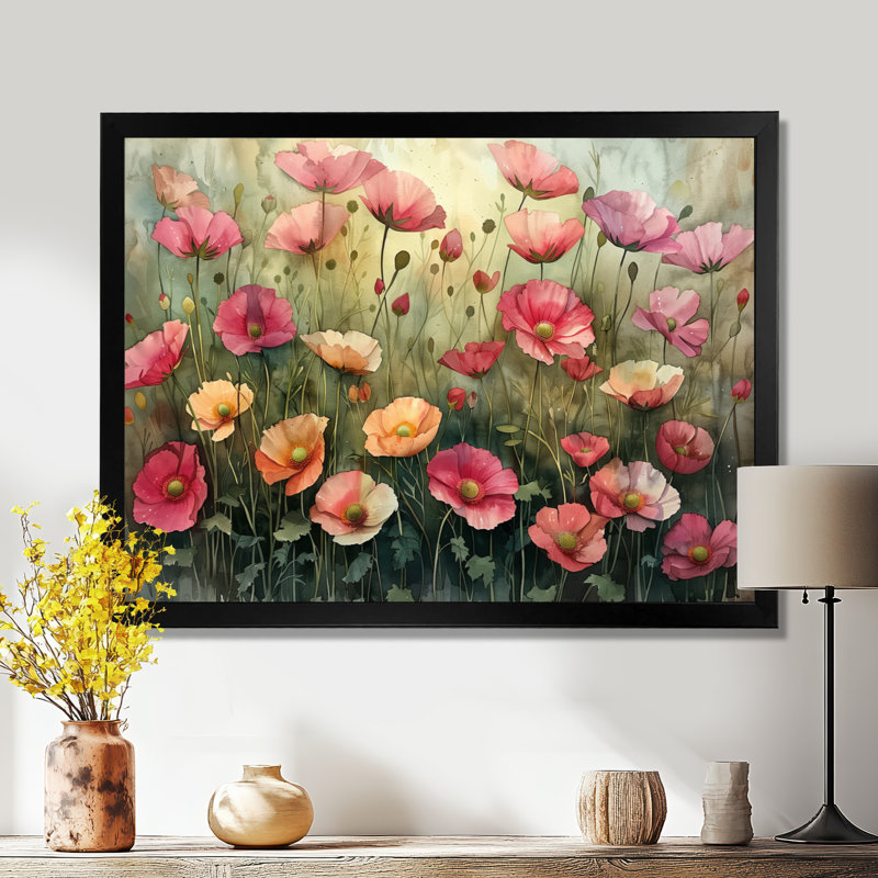 Vianney - Buttercups, art mural, Toile encadrée noire simple, H 12 po x l 20 po x P 1 po