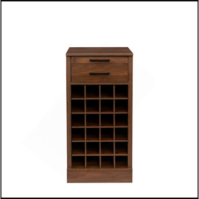 Brown Walnut Color Modular 24 Wine Bar Cabinet Buffet Cabinet
