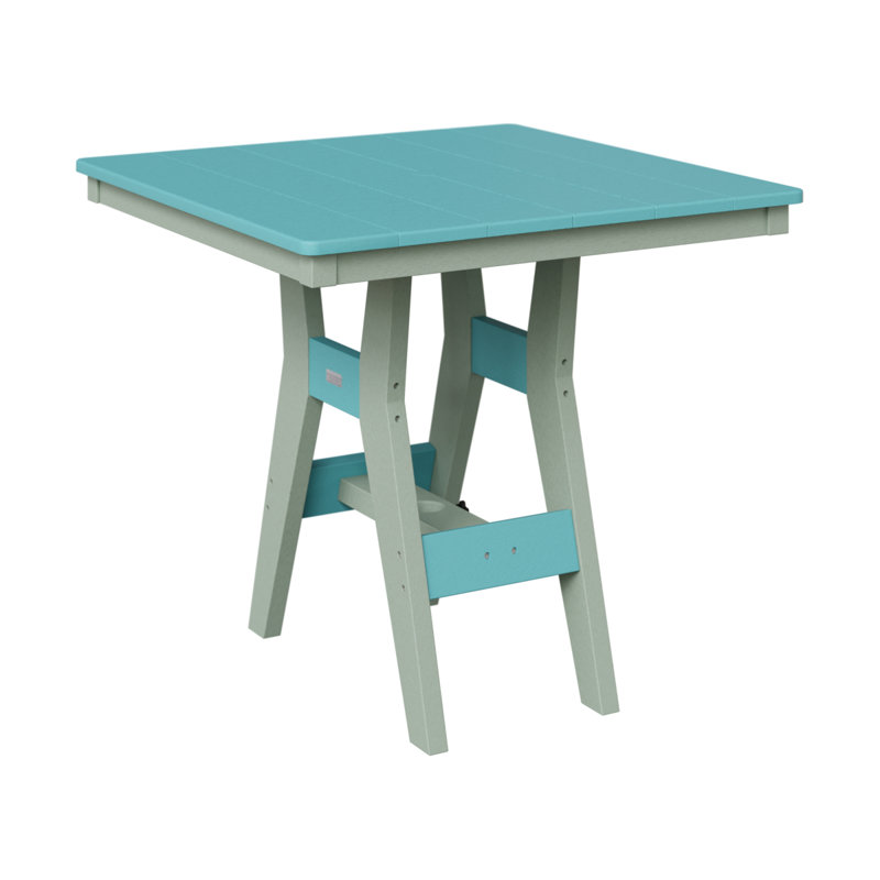 Harbor Outdoor Square Dining Table, 30.37" H x 33" W x 33" D, Seafoam, Aruba Blue