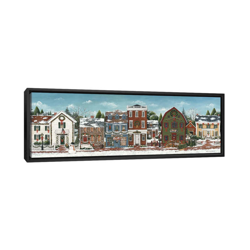 «Christmas Village» par David Carter Brown - Estampe numérique sur toile tendue avec châssis, H 12 po x l 36 po x P 1,5 po