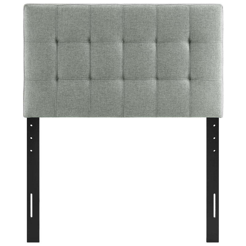Lily Upholstered Fabric Headboard, Gray, Twin