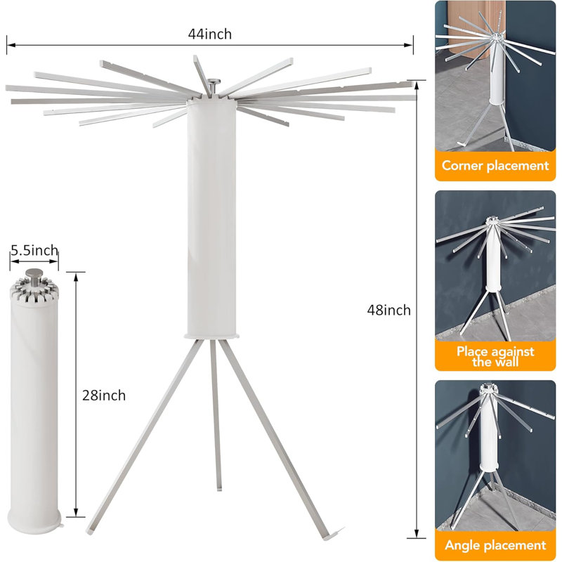 Séchoir à vêtements, séchoir à vêtements, séchoir à linge, plancher, 16 poteaux en aluminium