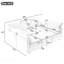 86,6 po Canapé modulaire Canapé modulaire en U Canapé-lit Canapé-lit en L avec repose-pieds mobile et deux ports USB pour le salon, gris-519462126