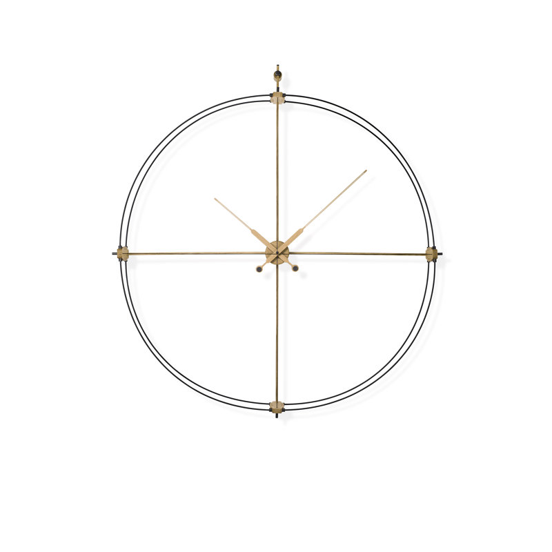 Delmori Wall Clock, Black/Oak